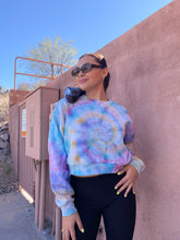 Load image into Gallery viewer, Pot of gold Rainbow tie dyed cropped crewneck
