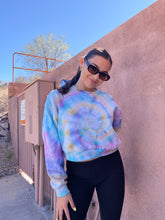 Load image into Gallery viewer, Pot of gold Rainbow tie dyed cropped crewneck
